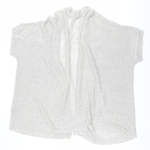 Charli Womens Grey Linen Open Knit Cardigan One Size Relaxed Fit