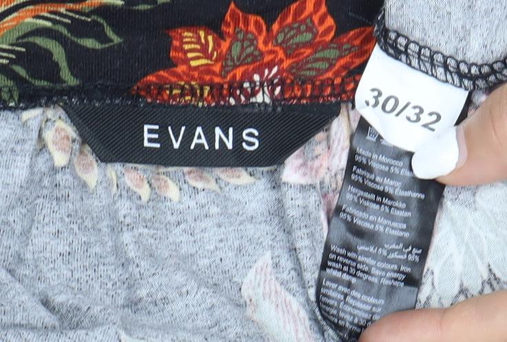 Evans Womens Plus Size 26 Black Floral Puff Sleeve Tunic Blouse