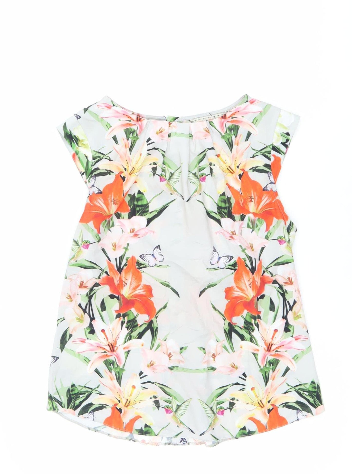 Billie & Blossom Women’s Multicoloured Floral Chiffon Blouse UK 10