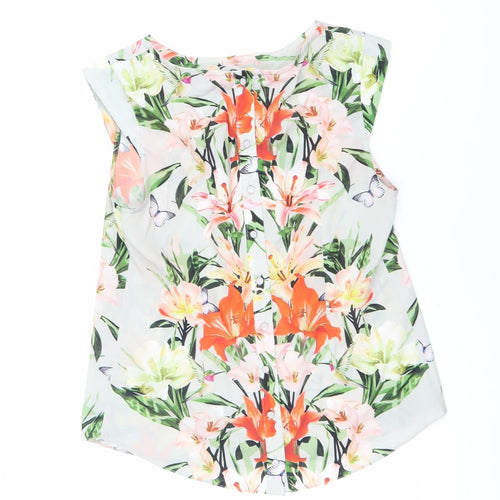 Billie & Blossom Women’s Multicoloured Floral Chiffon Blouse UK 10