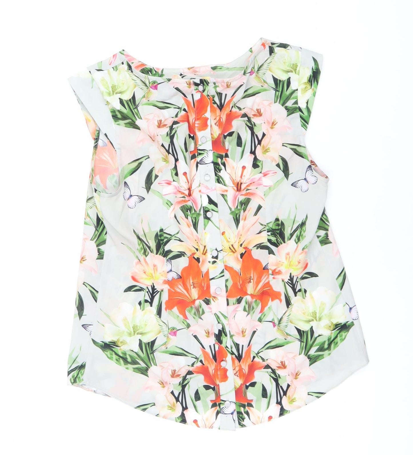 Billie & Blossom Women’s Multicoloured Floral Chiffon Blouse UK 10