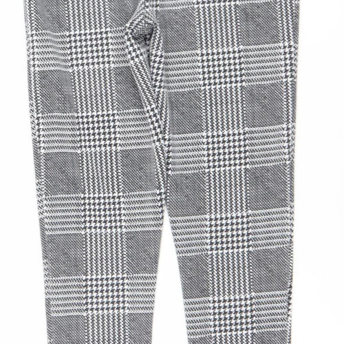 Boohoo Women's Black Check Slim Fit Stretch Leggings Size 8