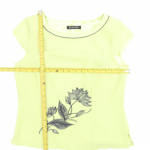 Jacques Vert Women’s Yellow Floral Embroidered Blouse Size 12