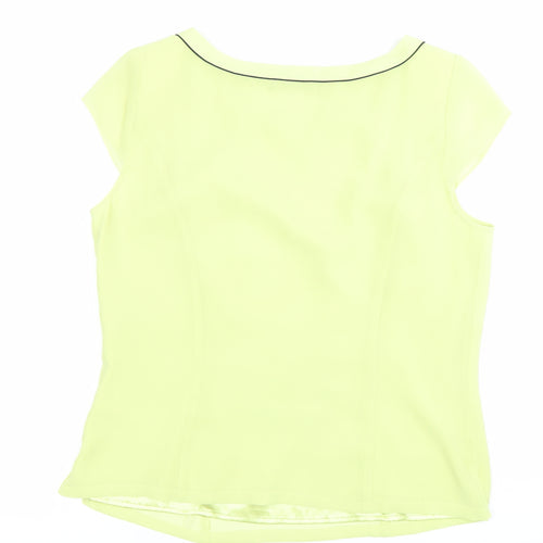 Jacques Vert Women’s Yellow Floral Embroidered Blouse Size 12