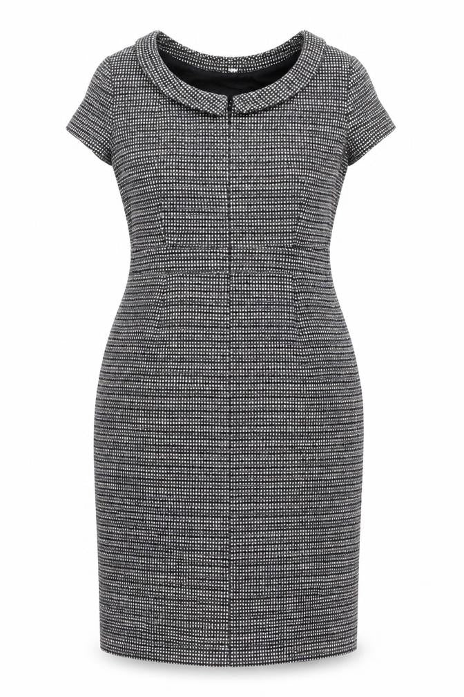 Boden Women’s Black Check Sheath Dress UK 10 Knee Length Sleeveless