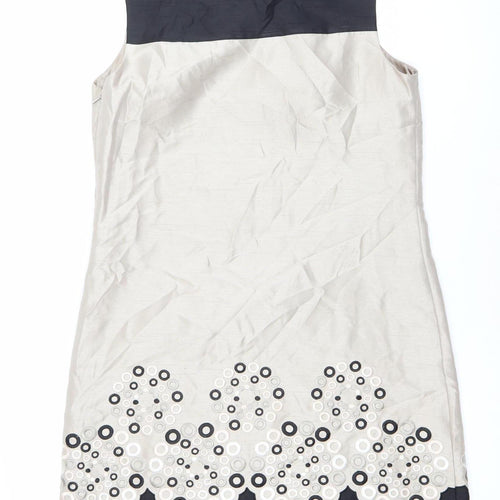 Monsoon Women’s Beige Sheath Knee Length Dress Size 12 Floral
