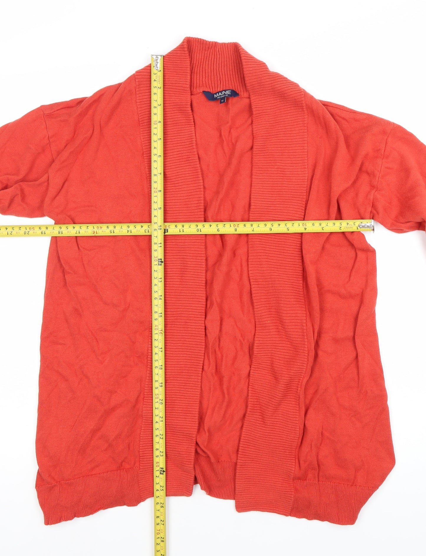 Maine New England Women's Red Size 12 Cotton Knit Cardigan