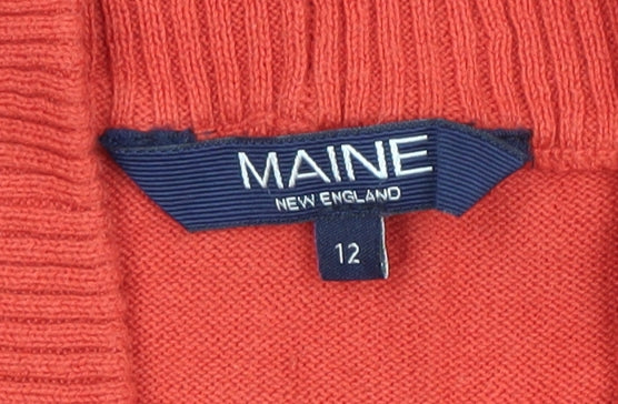 Maine New England Women's Red Size 12 Cotton Knit Cardigan