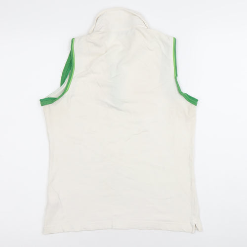 Callaway Women’s White Green Sleeveless Polo Shirt M Sports Golf Summer