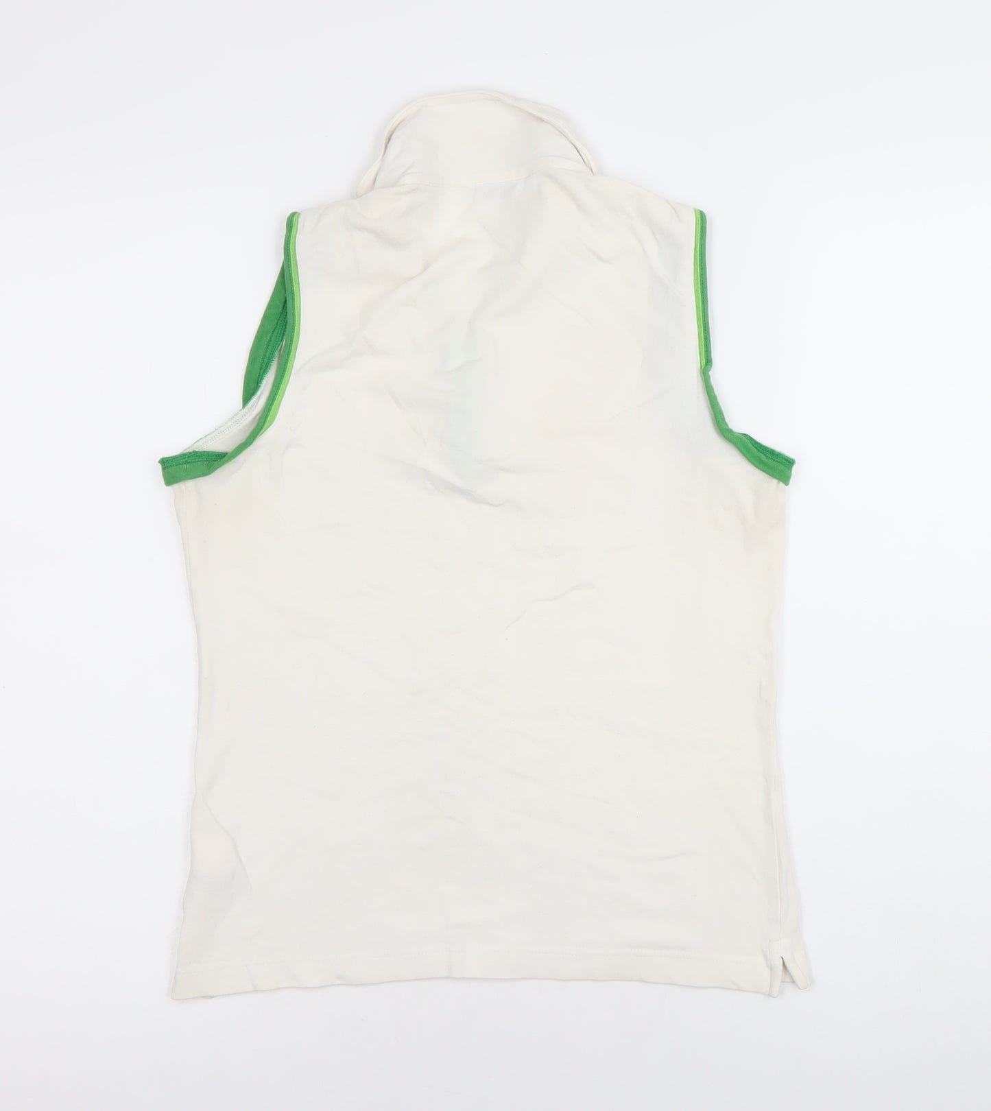 Callaway Women’s White Green Sleeveless Polo Shirt M Sports Golf Summer