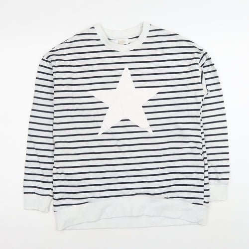 Stella Morgan Women’s White Striped Star Sweatshirt Size S