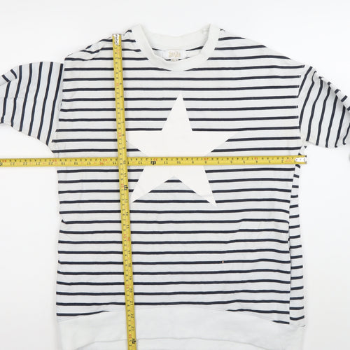 Stella Morgan Women’s White Striped Star Sweatshirt Size S