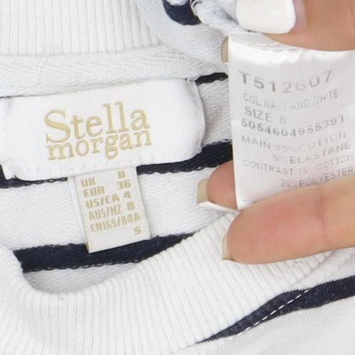 Stella Morgan Women’s White Striped Star Sweatshirt Size S