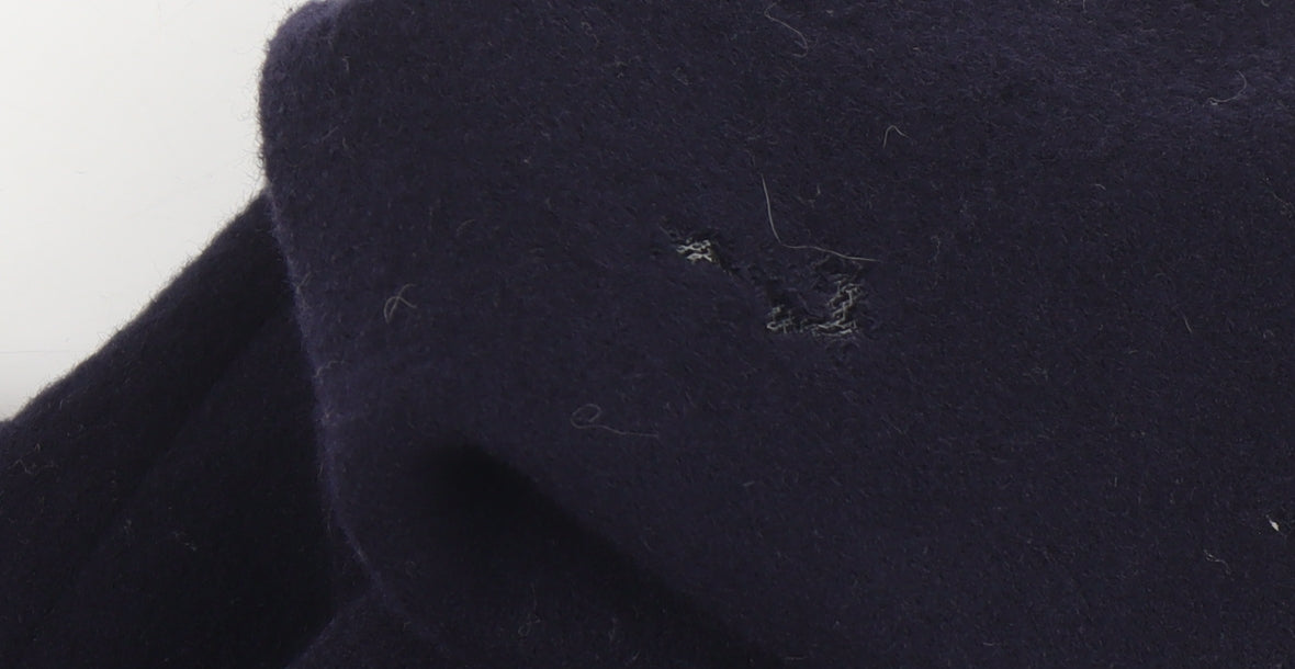 Planet Women's Blue Wool Long Pea Coat Petites Regular Fit