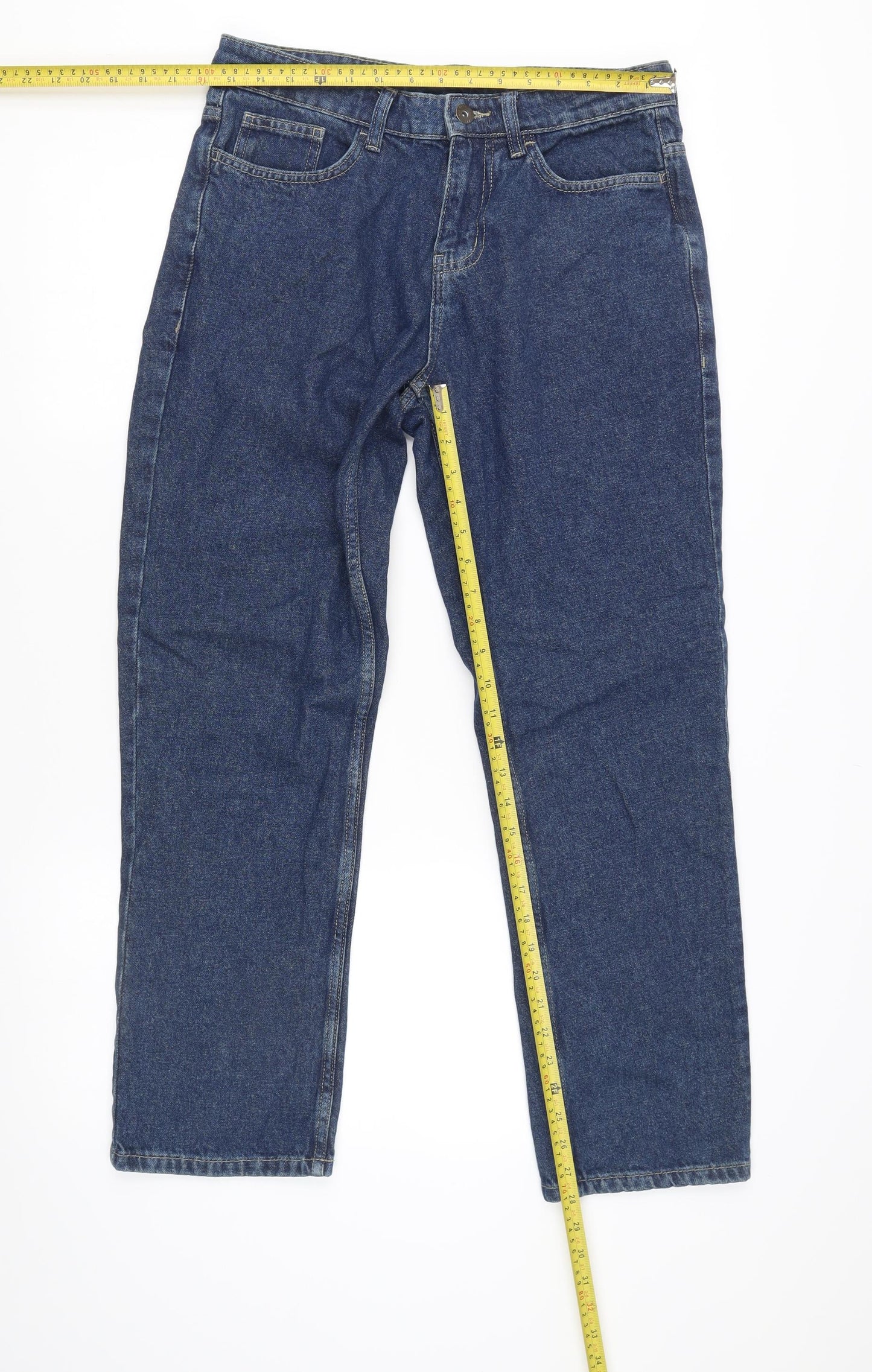 George Men’s Blue 32x30 Straight Leg Denim Jeans Regular Fit