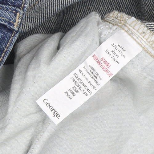 George Men’s Blue 32x30 Straight Leg Denim Jeans Regular Fit