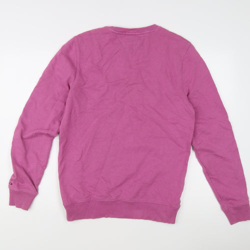 Tommy Jeans Women's Pink Logo Crew Neck Pullover Sweatshirt Size S