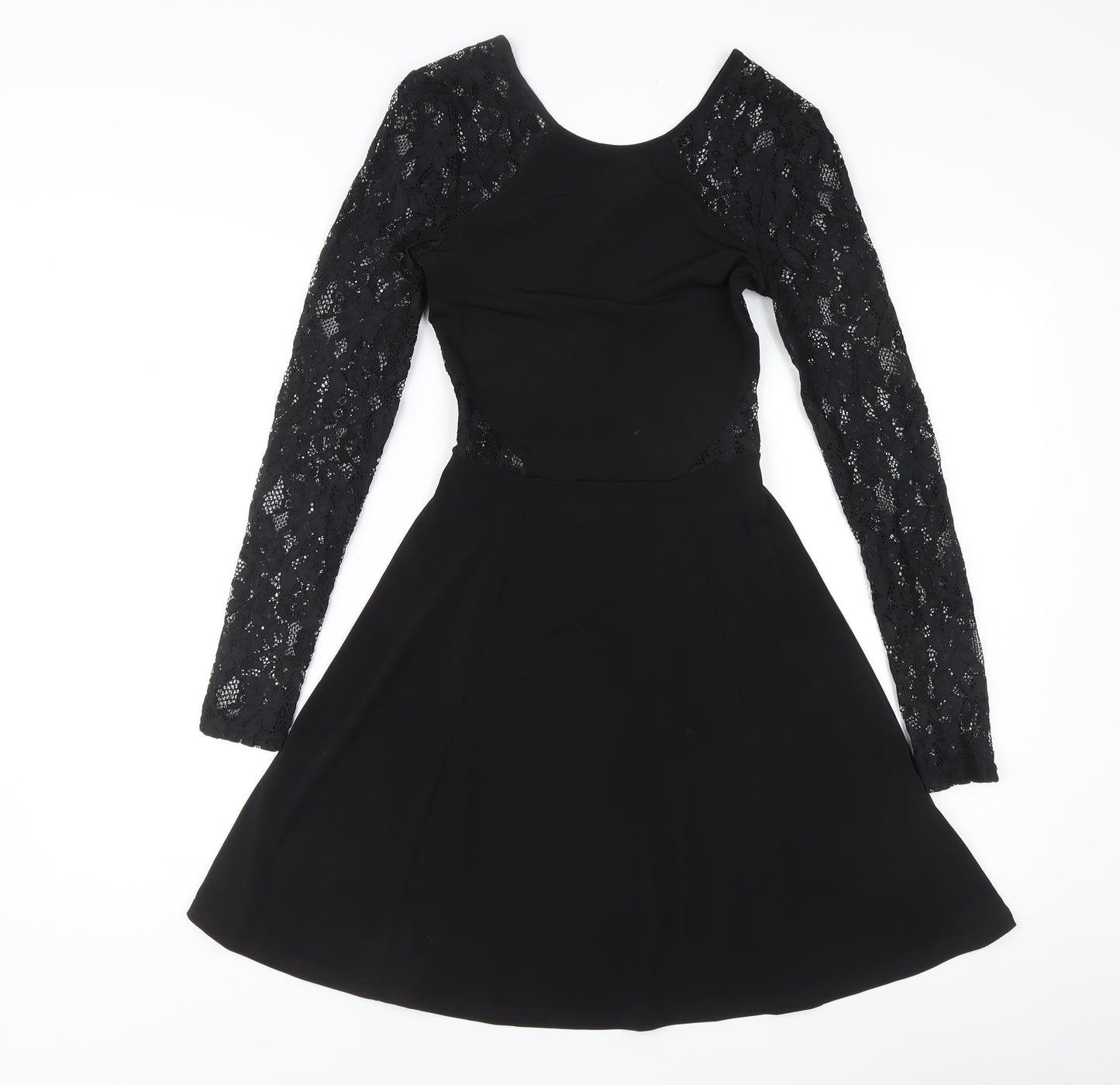 H&M Women’s Black Size 6 Fit & Flare Lace Cut Out Party Dress