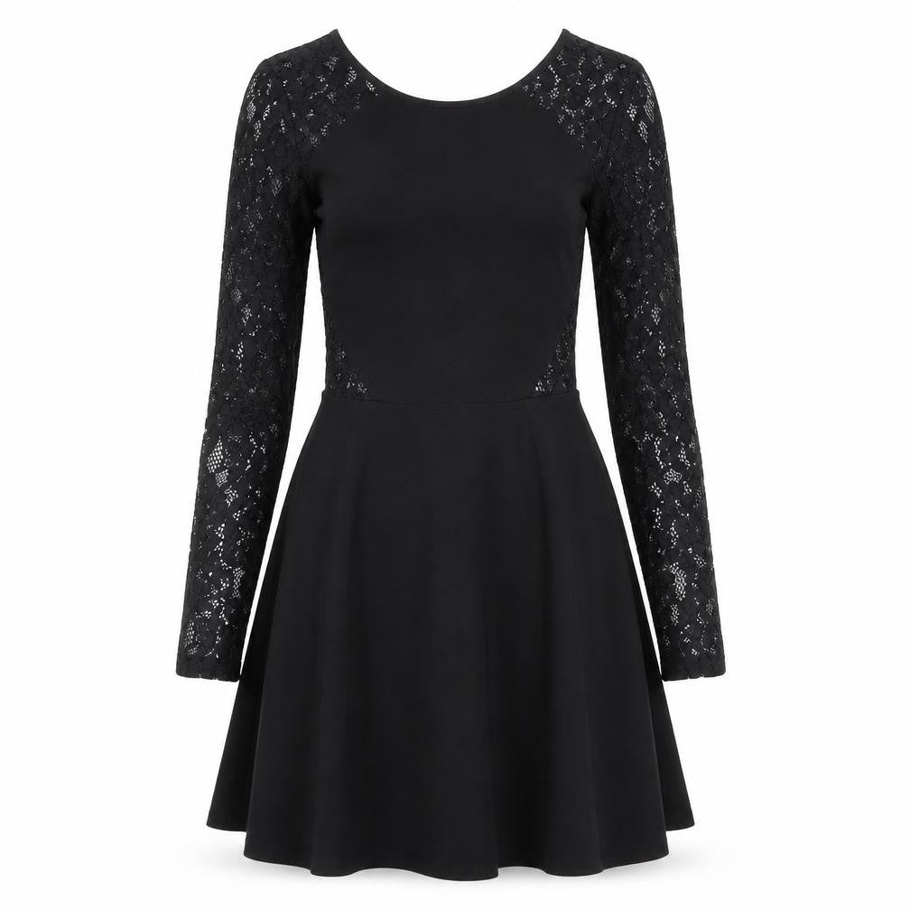 H&M Women’s Black Size 6 Fit & Flare Lace Cut Out Party Dress