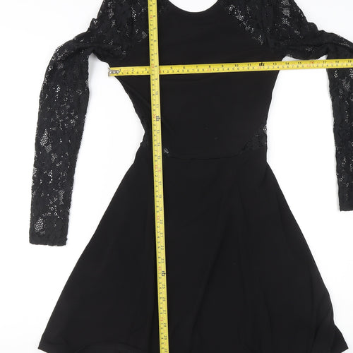 H&M Women’s Black Size 6 Fit & Flare Lace Cut Out Party Dress