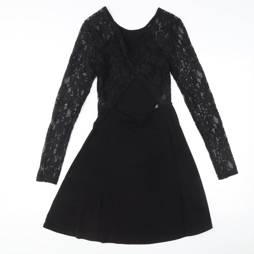 H&M Women’s Black Size 6 Fit & Flare Lace Cut Out Party Dress