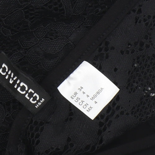 H&M Women’s Black Size 6 Fit & Flare Lace Cut Out Party Dress
