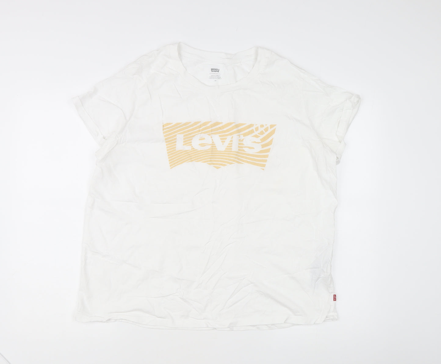 Levi's Women's White 2XL Logo Basic Short Sleeve T-Shirt