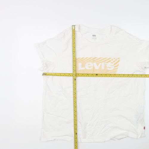 Levi's Women's White 2XL Logo Basic Short Sleeve T-Shirt
