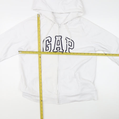 GAP Women’s White Full Zip Hoodie XL Logo Fleece Autumn Winter