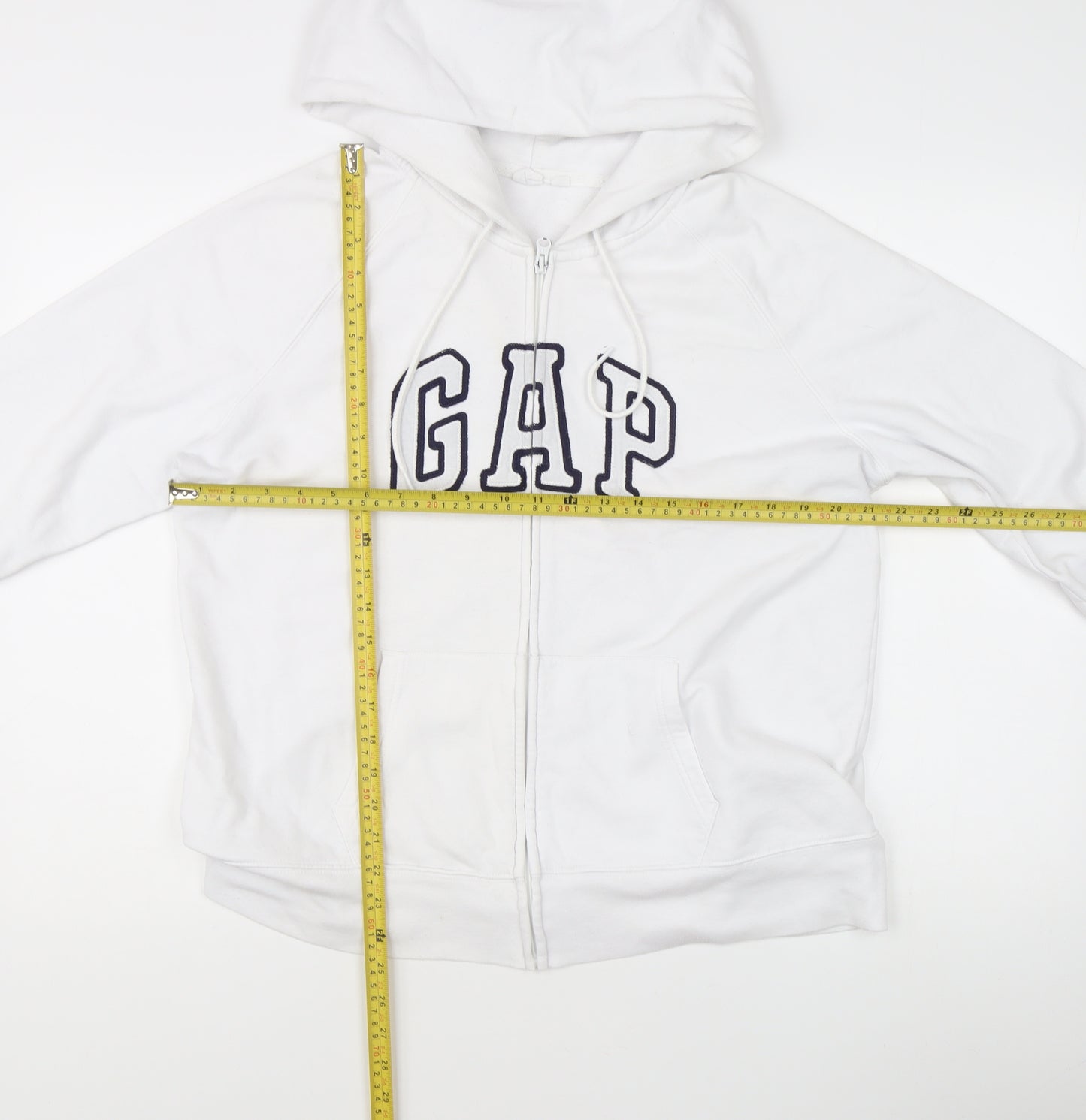 GAP Women’s White Full Zip Hoodie XL Logo Fleece Autumn Winter