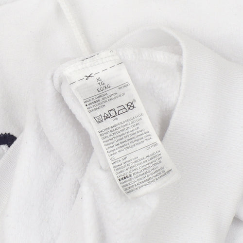GAP Women’s White Full Zip Hoodie XL Logo Fleece Autumn Winter