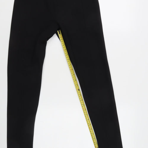 Wallis Women's Black Jersey Leggings Size 14 Elastic Waist Autumn Winter