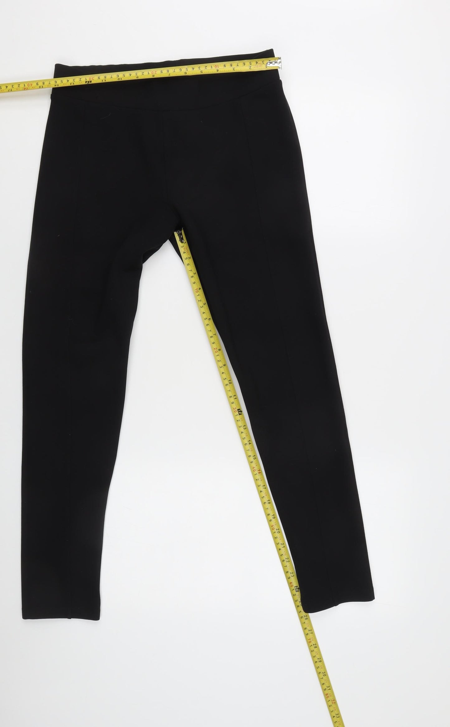 Wallis Women's Black Jersey Leggings Size 14 Elastic Waist Autumn Winter