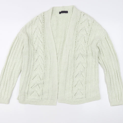 Marks and Spencer Women’s Green Size 14 Cable-Knit Cardigan