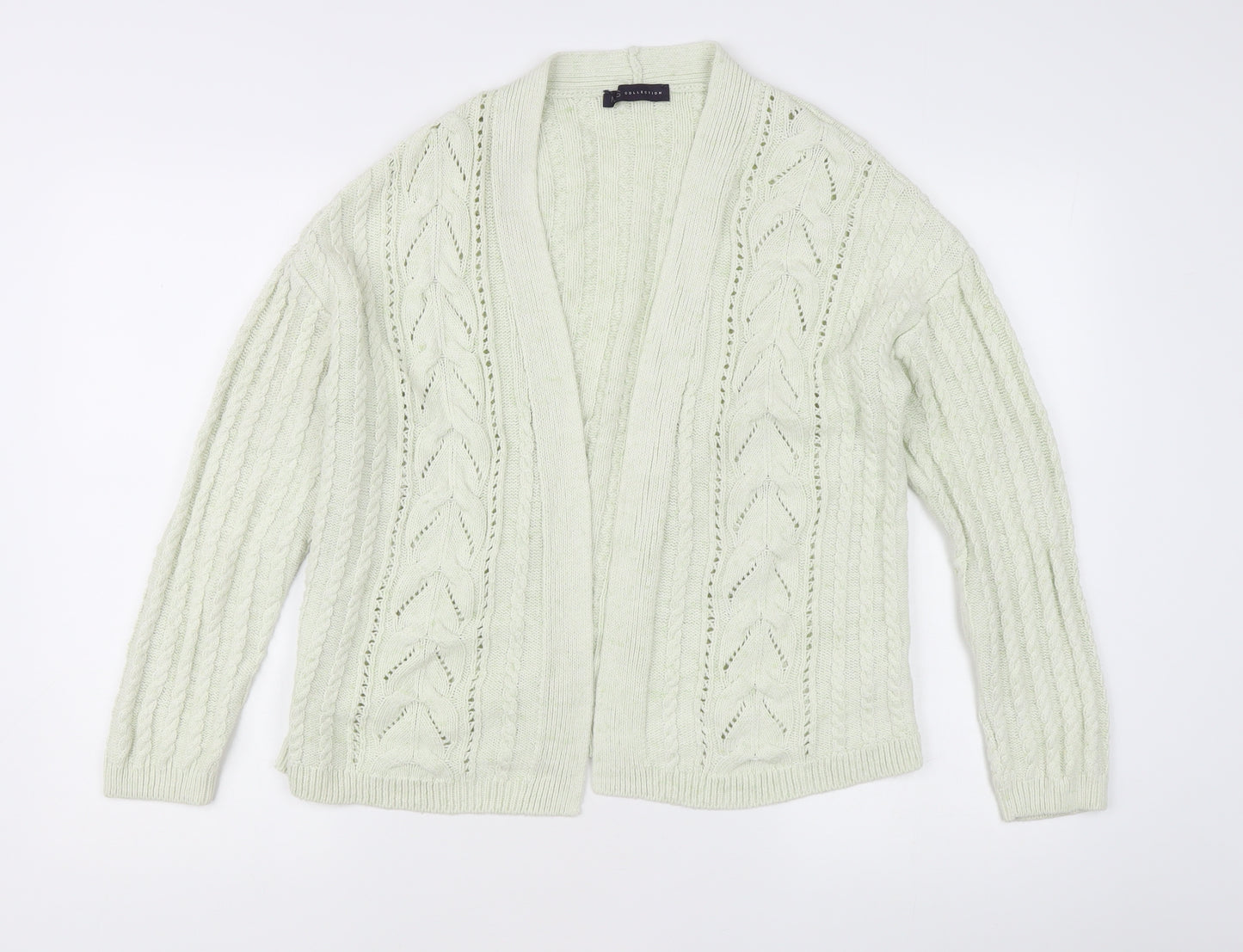 Marks and Spencer Women’s Green Size 14 Cable-Knit Cardigan