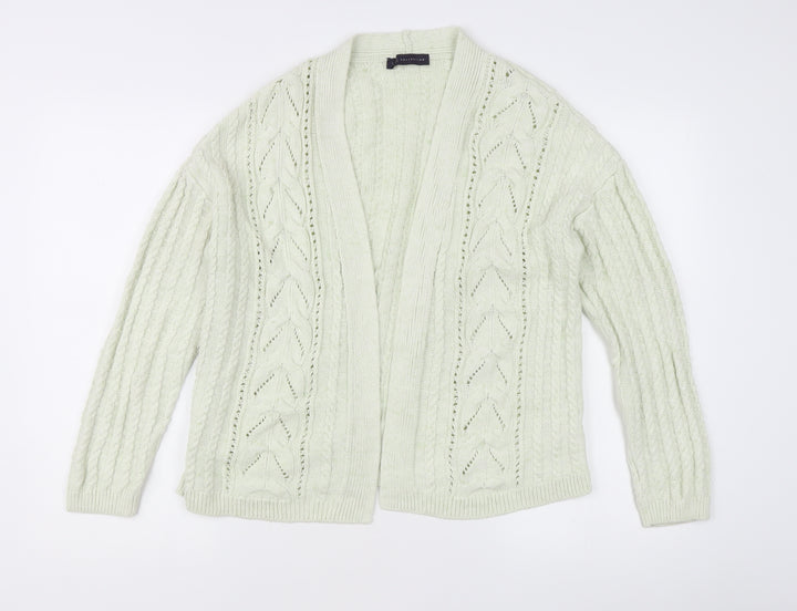 Marks and Spencer Women’s Green Size 14 Cable-Knit Cardigan