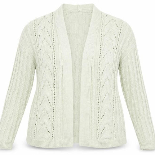 Marks and Spencer Women’s Green Size 14 Cable-Knit Cardigan