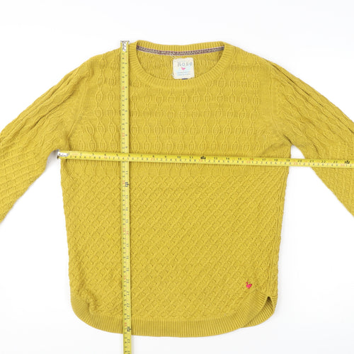 Country Rose Women’s Yellow Cable-Knit Pullover Jumper M