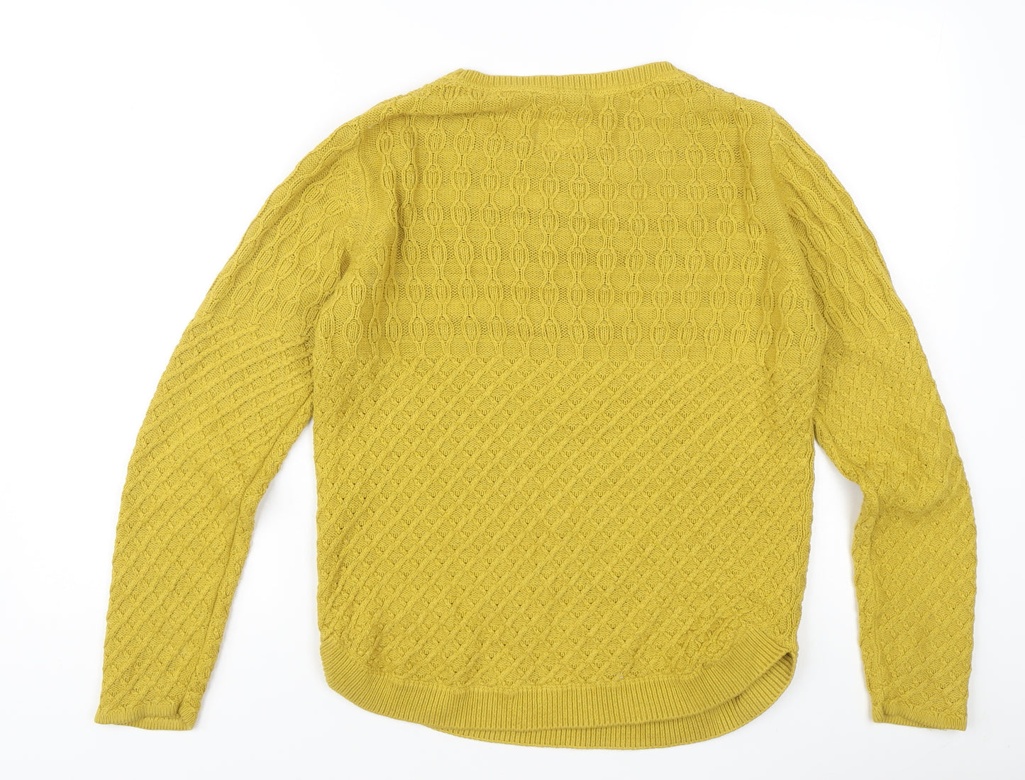 Country Rose Women’s Yellow Cable-Knit Pullover Jumper M