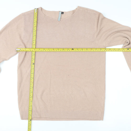Intuition Womens Beige Crew Neck Cashmere Jumper Size 12