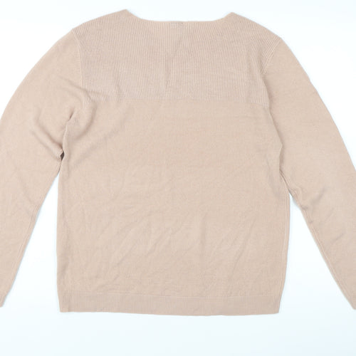Intuition Womens Beige Crew Neck Cashmere Jumper Size 12