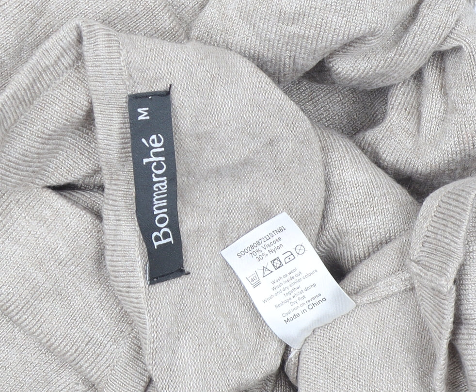 Bonmarché Women’s Beige Beaded Pullover Jumper Medium
