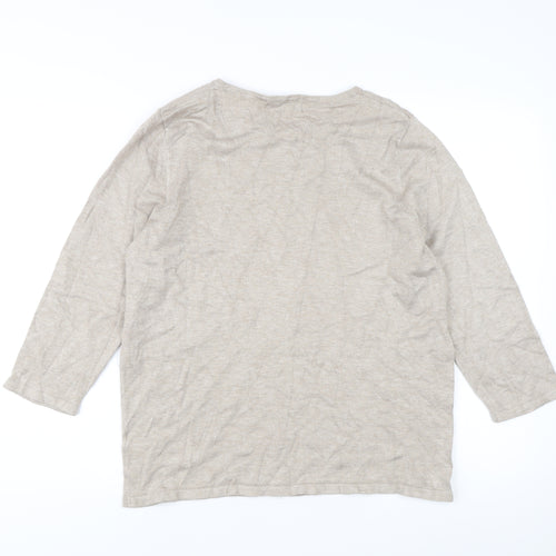 Bonmarché Women’s Beige Beaded Pullover Jumper Medium