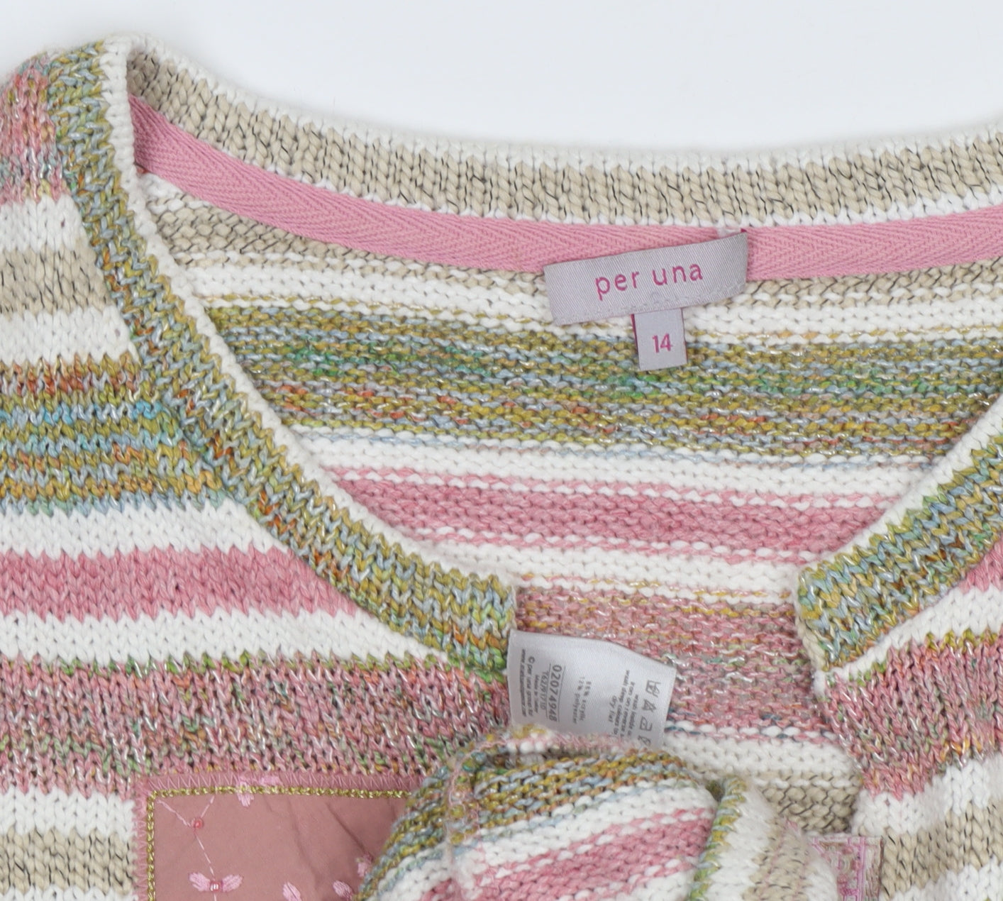 Marks and Spencer Women’s Multicoloured Stripe Cardigan Size 14