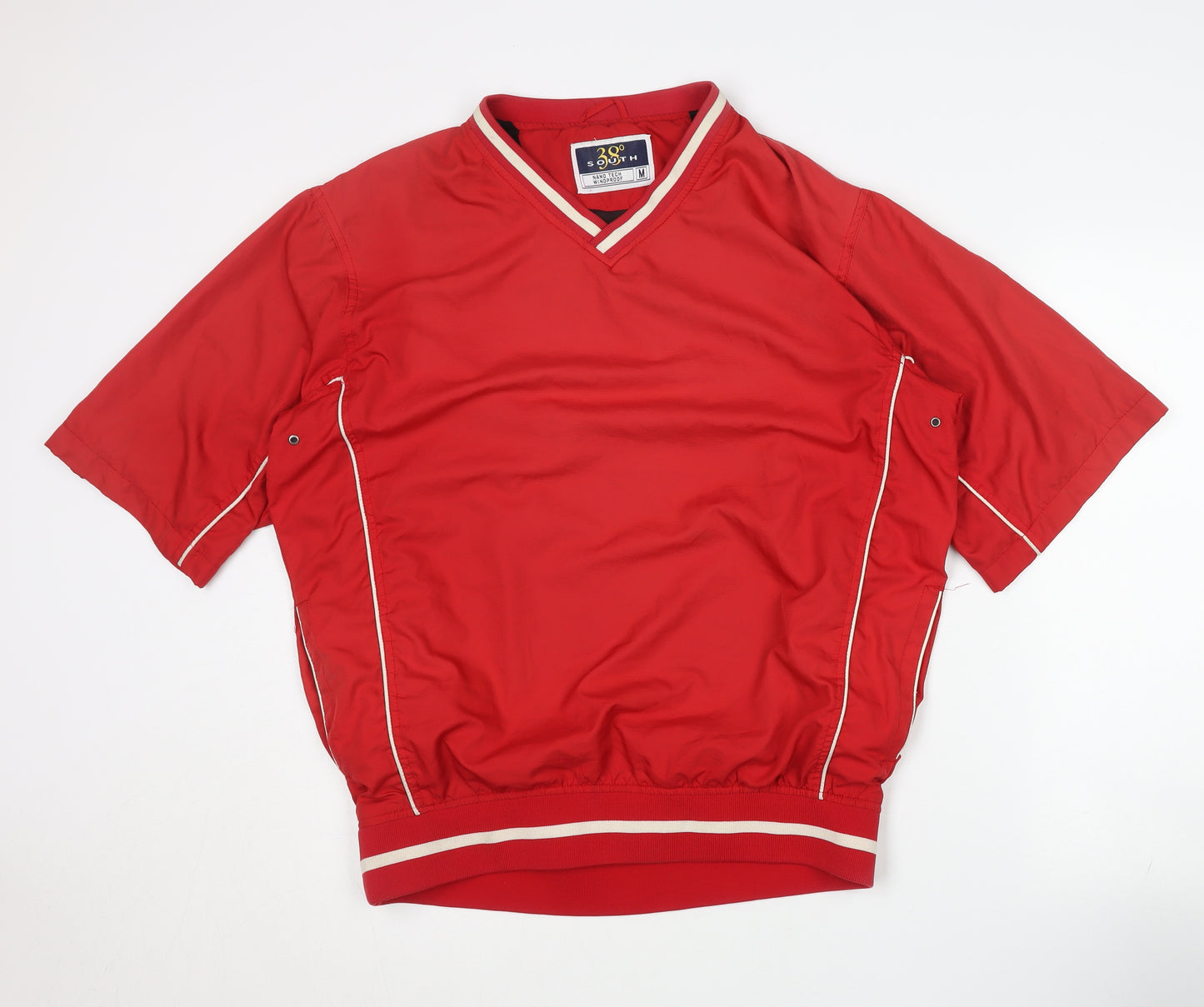 38 Degrees South Men’s Red Windbreaker Jacket M Short Sleeve