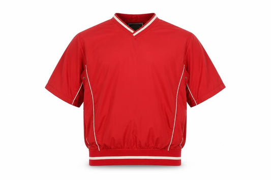 Front view of 38 Degrees South Men’s Red Windbreaker Jacket M Short Sleeve