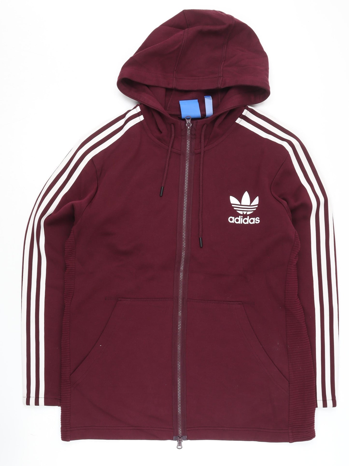 Adidas Men’s Burgundy Full Zip Hoodie XL Logo Sportswear