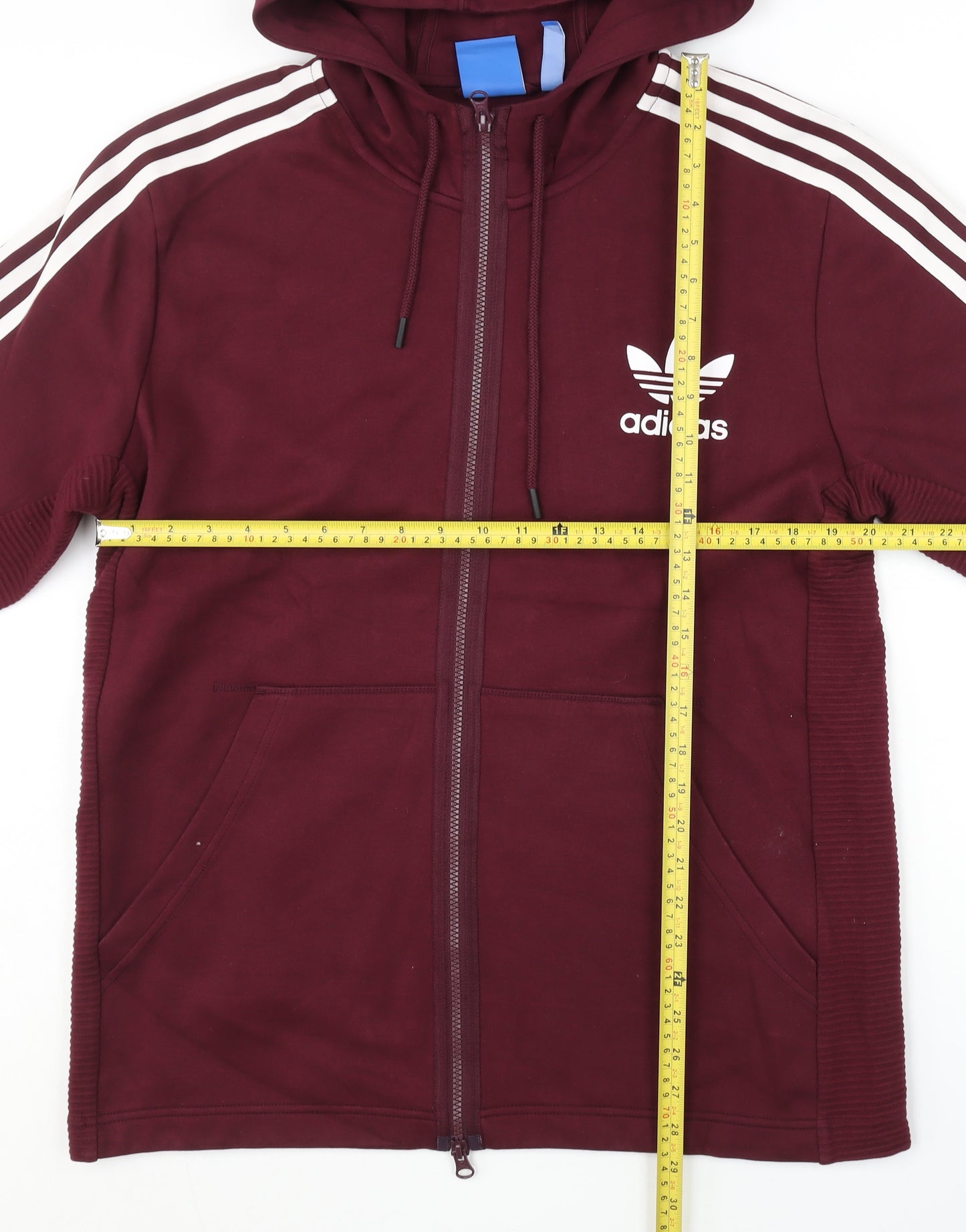 Adidas Men’s Burgundy Full Zip Hoodie XL Logo Sportswear