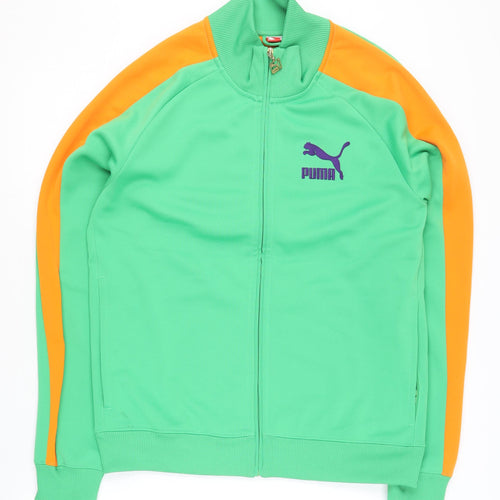 Puma Men's Green XL Regular Fit Track Jacket with Pockets