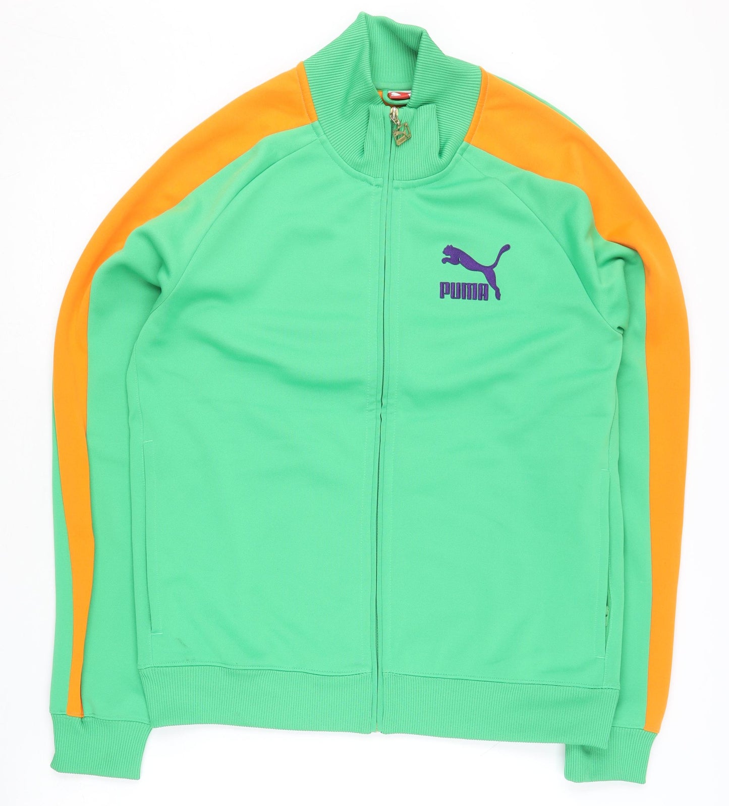 Puma Men's Green XL Regular Fit Track Jacket with Pockets